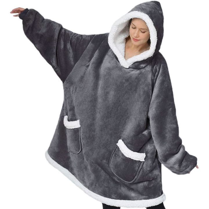 W&W Mode Super Gemütliche Gemütlichkeit | Damen Flauschige Fleece-Decke mit Ärmeln