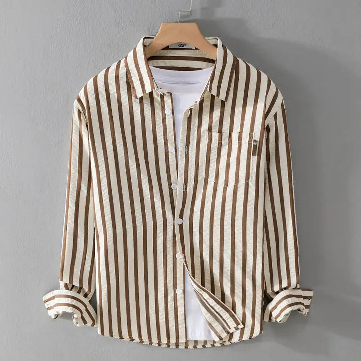 W&W Mode | Gestreiftes Lässiges Button-Down-Hemd