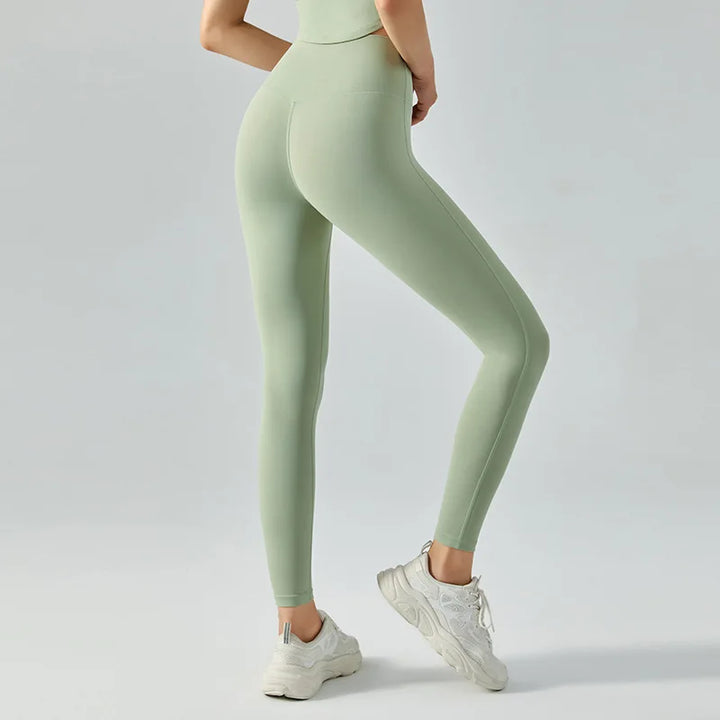 W&W Mode | Emily Sportswear Naked Hochtaillierte Tight Yoga Hosen Doppelseitig Gebürstet Pfirsich Po-Hebende Lauf Sport Fitness Leggings