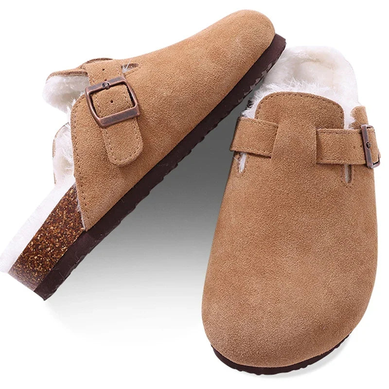 W&W Mode | Pantoletten Damen – rutschfeste warme Winter Hausschuhe