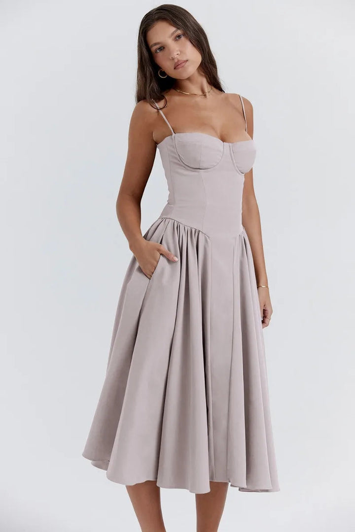 W&W Mode | Ärmelloses Midikleid Mit Korsett Passform