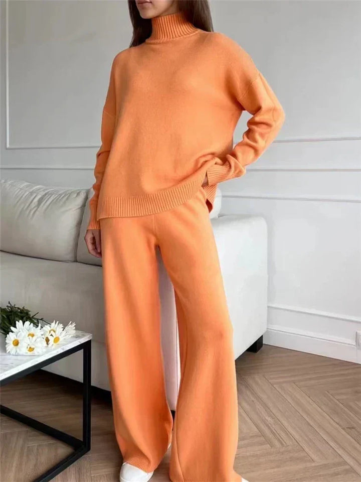 W&W Mode | teilige Loungewear-Set - gestrickter Damenpullover und Hose
