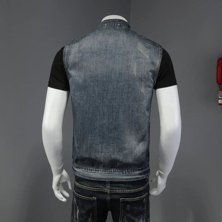 W&W Mode | Retro Herren Distressed Jeansjacke