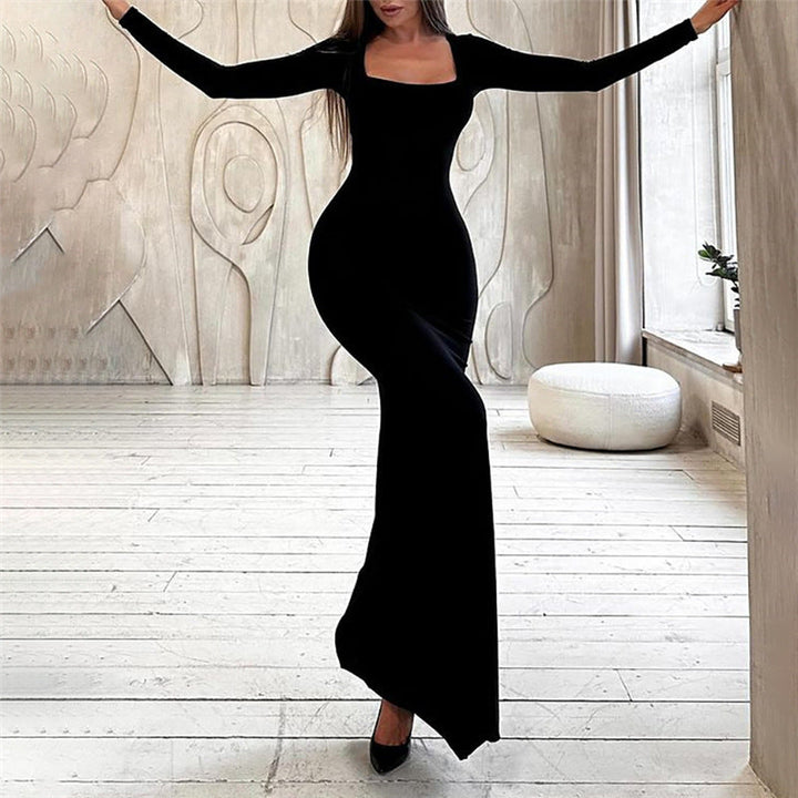 W&W Mode | Elegantes Langarm-Bodycon-Maxikleid