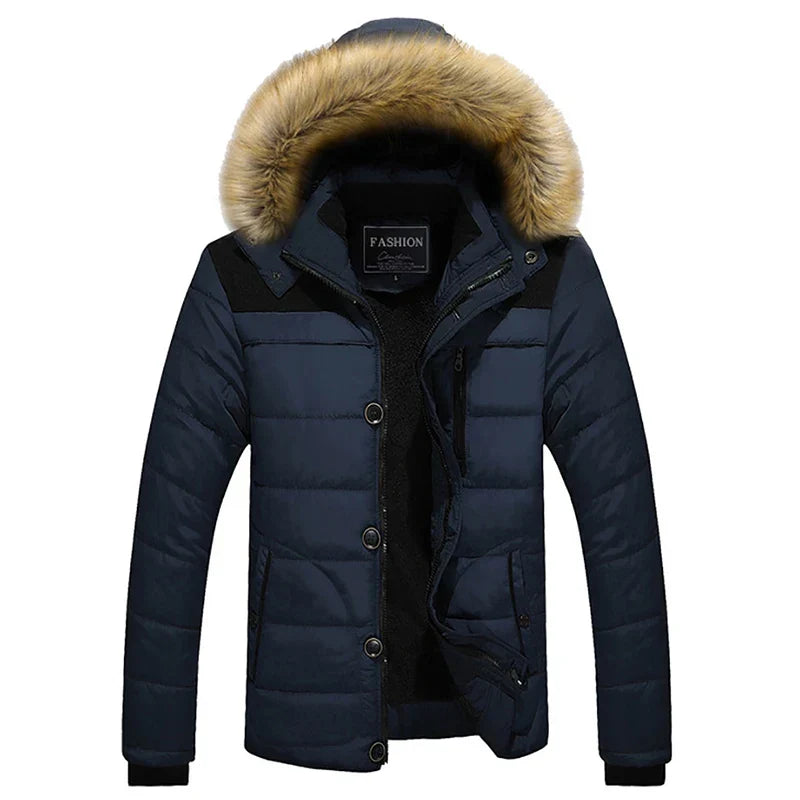 W&W Mode | Herren Winterjacke mit Fellkapuze