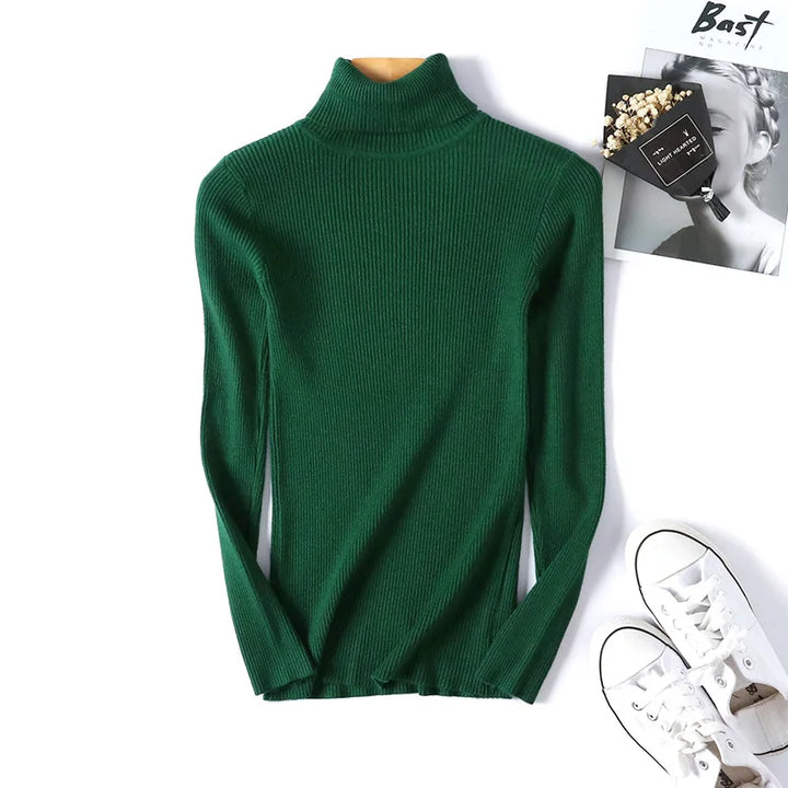 W&W Mode - Damen-Ripp-Turtleneck für elegante Raffinesse