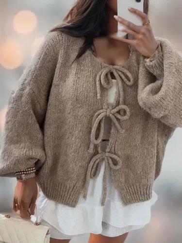 W&W Mode | Strickcardigan mit Schleifenverschluss für eine bohemian Ausstrahlung