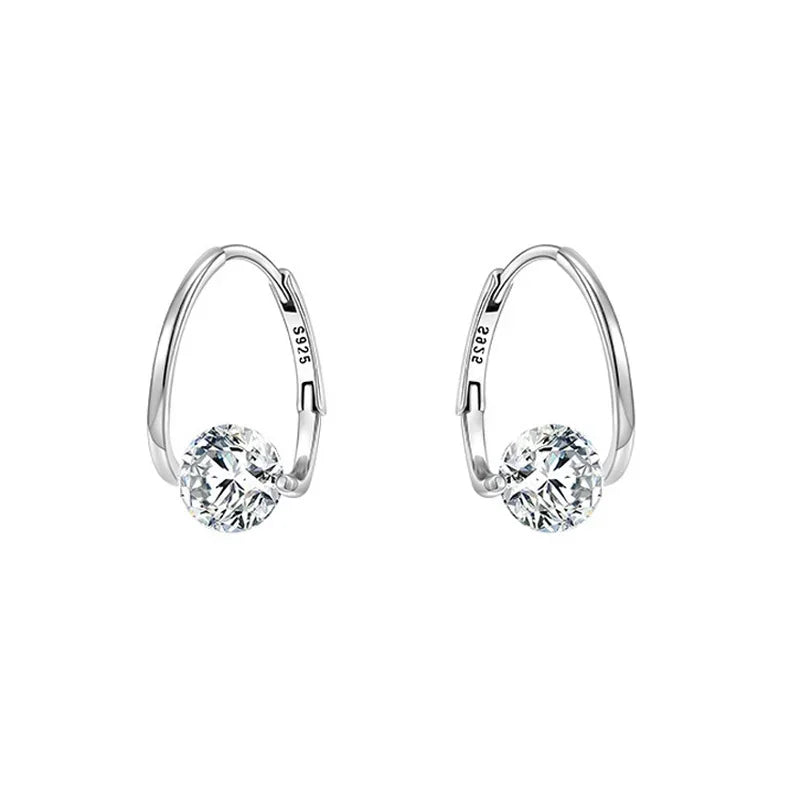 W&W Mode | Sterling Silber Geometrische Zirkon Ohrringe