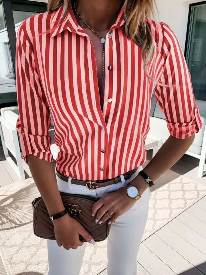 W&W Mode | Gestreifte Button-Up Bluse für Damen