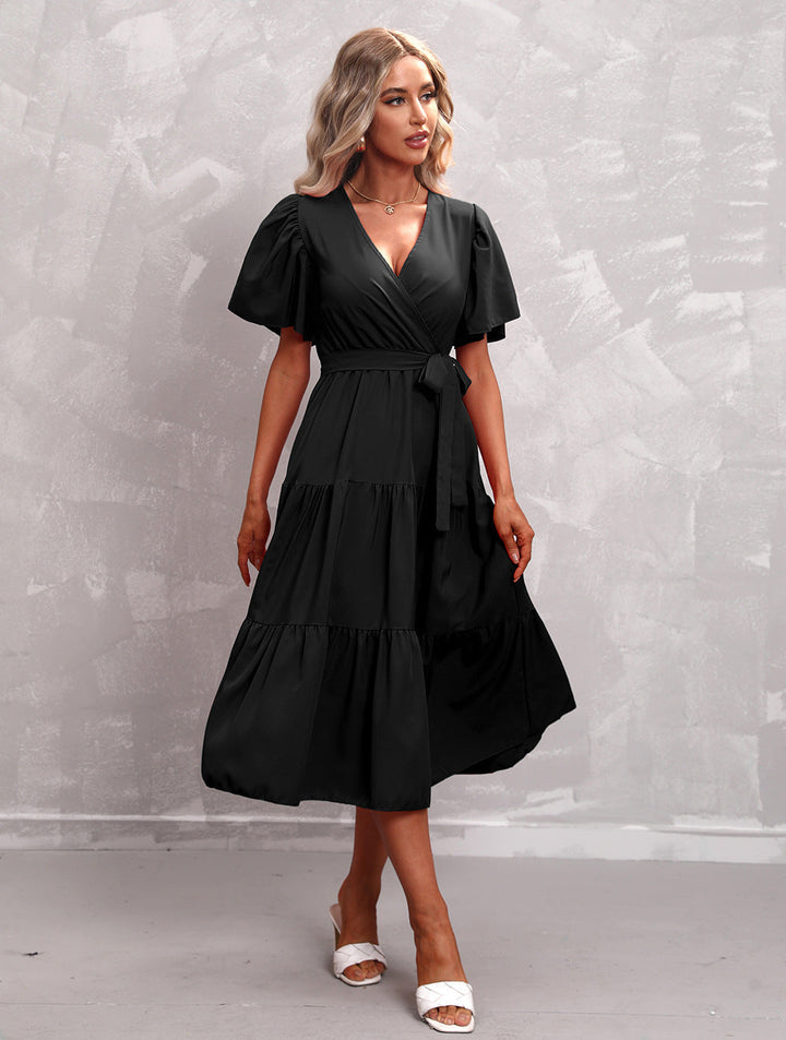 W&W Mode - Schwarzes Midikleid mit Rüschen