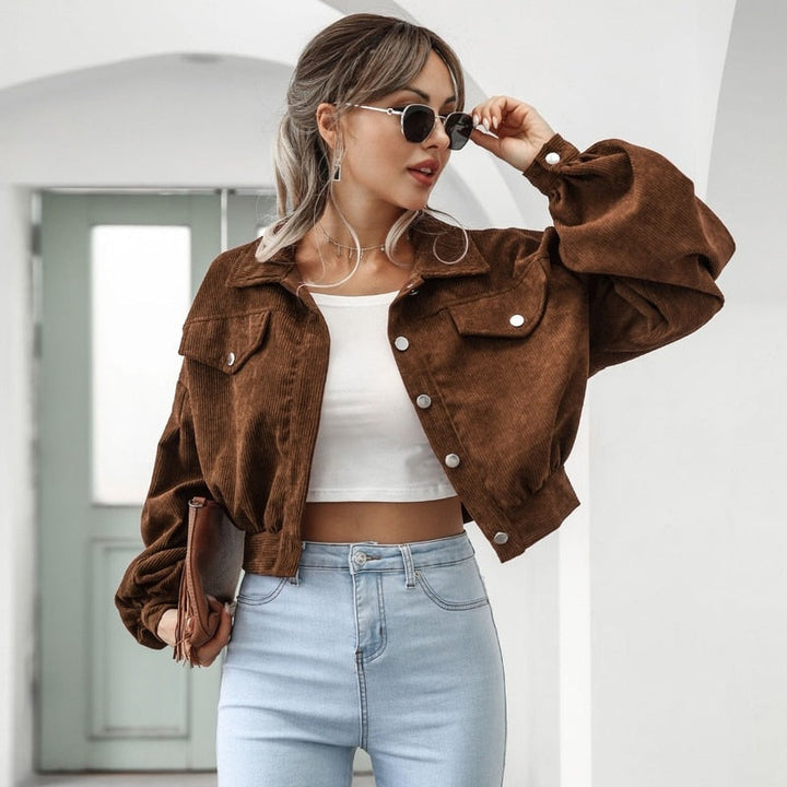 W&W Mode | Corduroy Crop Jacke für Damen Herbstmode 2023