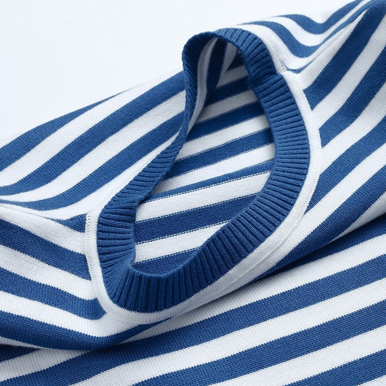 W&W Mode - Damen gestreiftes Rundhalslangarm-Top