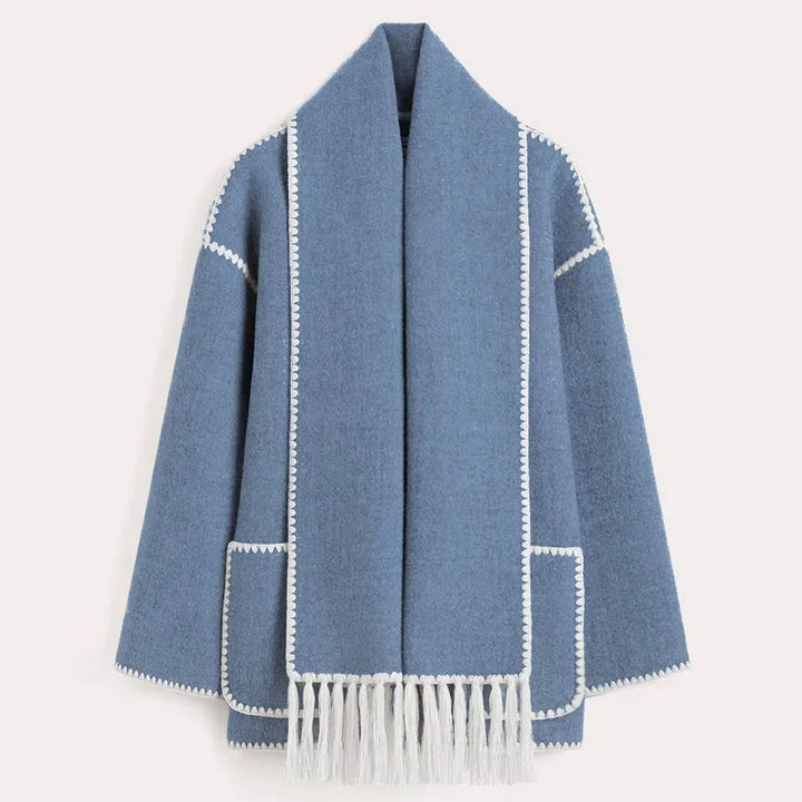 Jacke mit Fransen-Schal