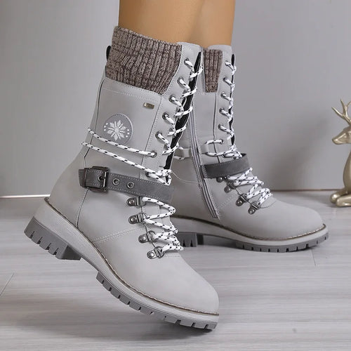 W&W Mode | Modische Schnürstiefel mit Plateau und dicker Sohle