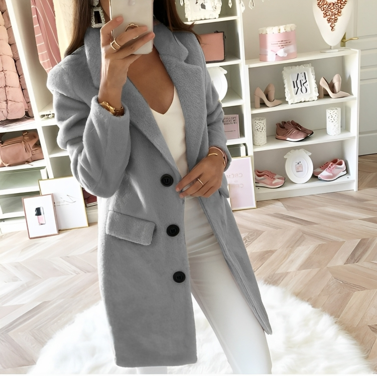 W&W Mode | Langer Teddy Trenchcoat für Damen