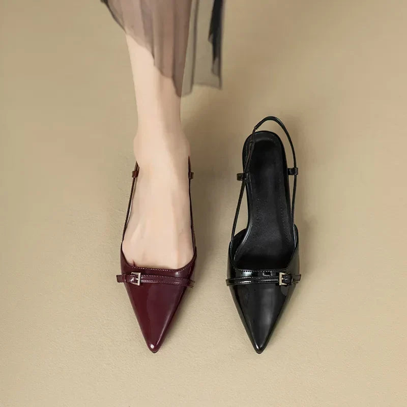 W&W Mode | Lackleder Sandalen mit komfortablem Blockabsatz