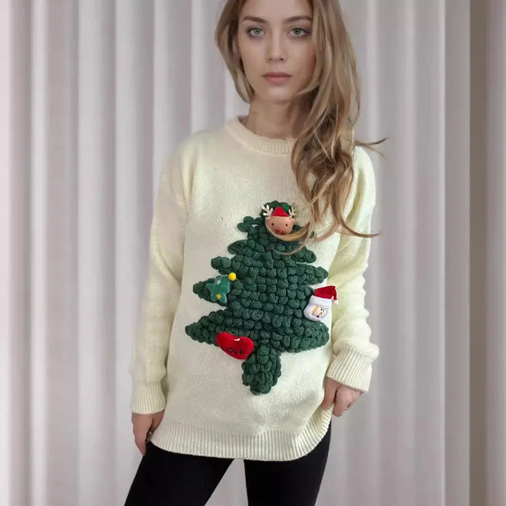W&W Mode -  Hässlicher Weihnachtspulli - Hyggelig trøje med 3D-detaljer og juletema