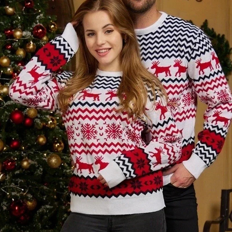W&W Mode - Hässlicher Weihnachtspulli - Gemütlicher Strickpullover im skandinavischen Stil