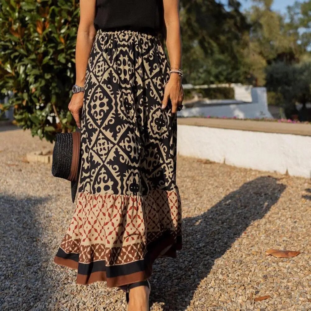 W&W Mode | Boho Print Maxi Rock für Damen
