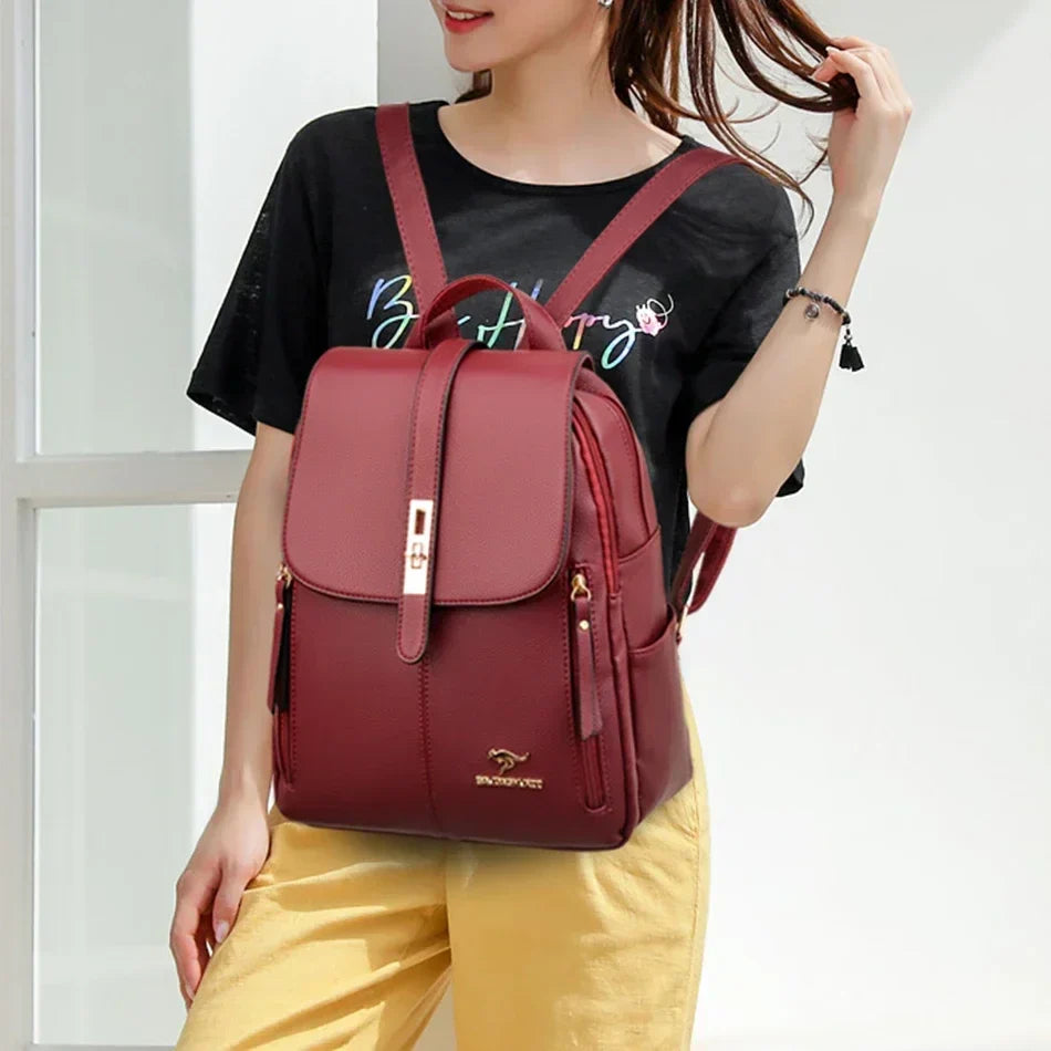 W&W Mode | Anti Diebstahl Lederrucksack Für Damen Mit Großem Fassungsvermögen