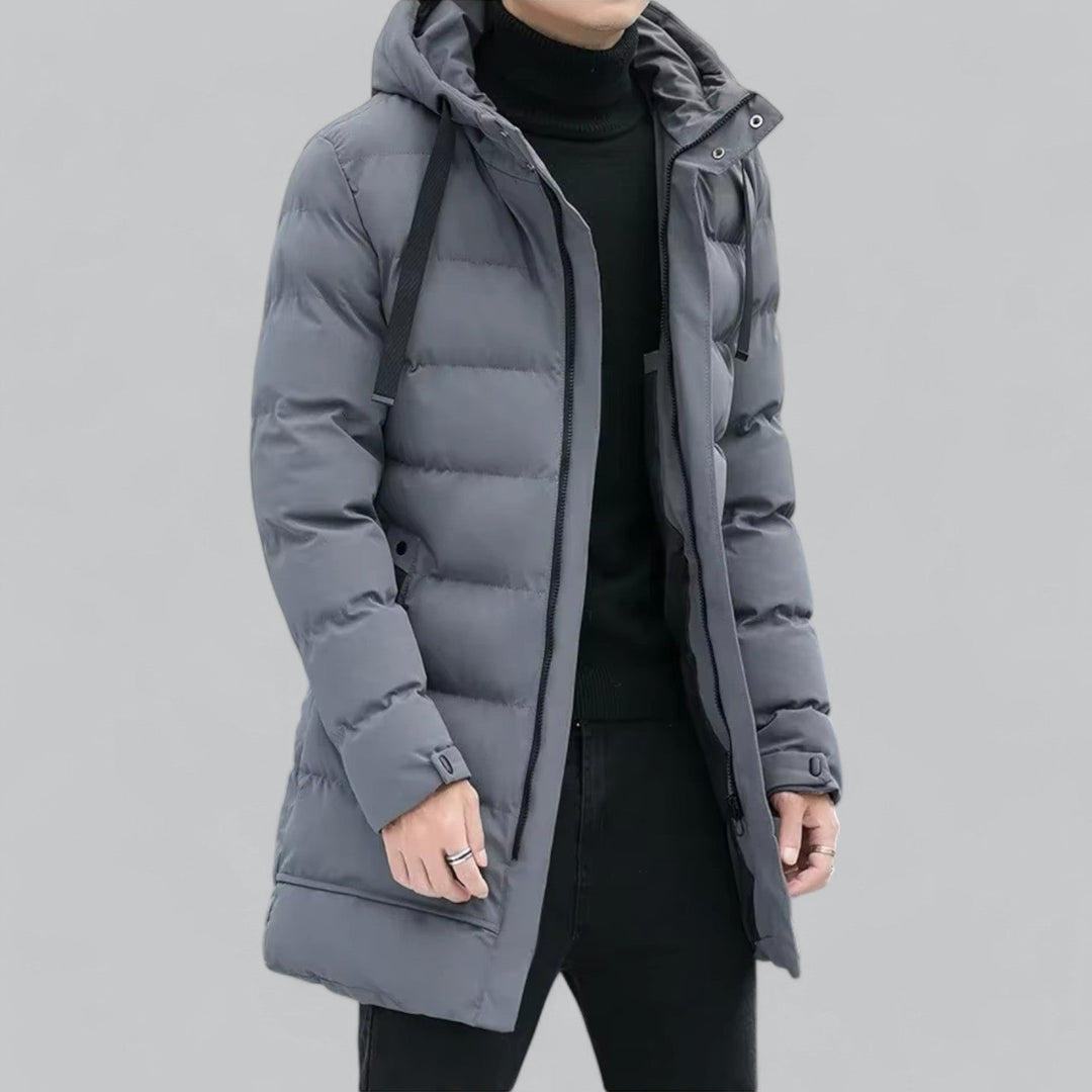 W&W Mode | Elegante lange Winterjacke für Männer