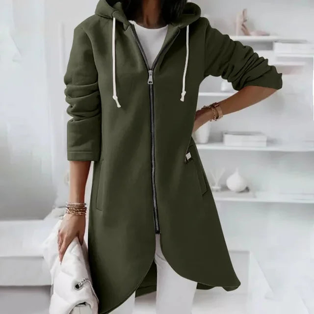 W&W Mode | Kapuzenstrickjacke mit geschwungenem Saum
