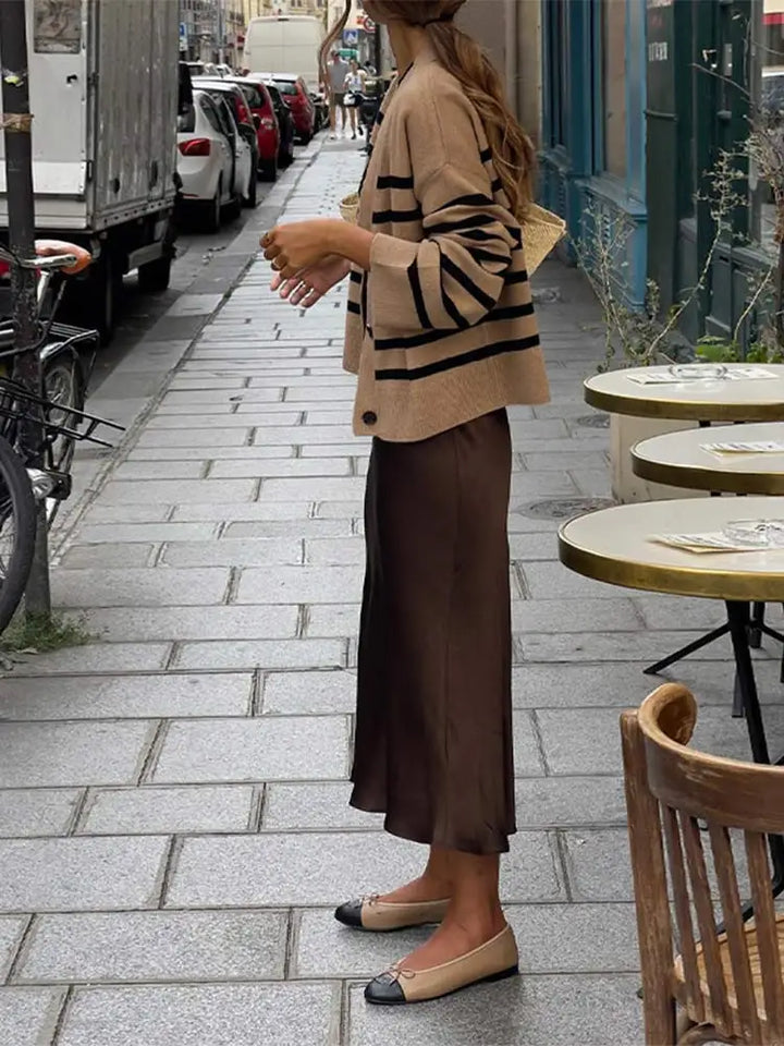 W&W Mode | Einfarbiges Satin Ärmelloses Maxikleid