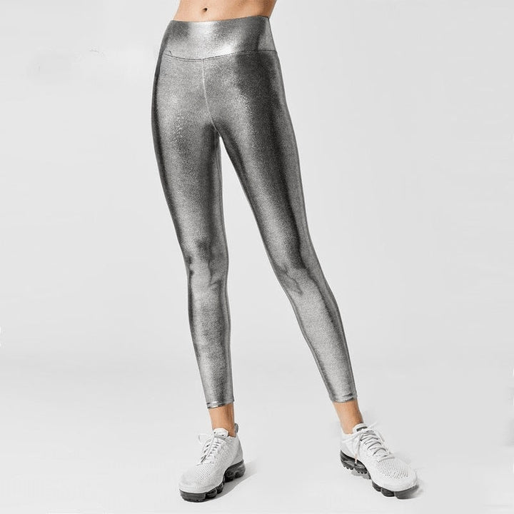 Damen Satin-Leggings mit elastischem Bund und Kordelzug