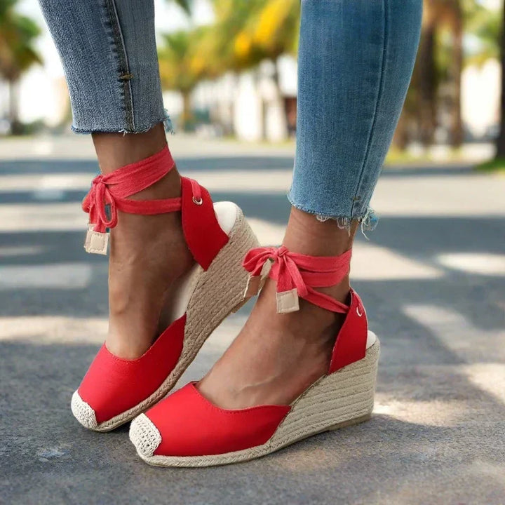 W&W Mode | Trendige, Bequeme Boho Keilabsätze Für Damen Mit Bändern