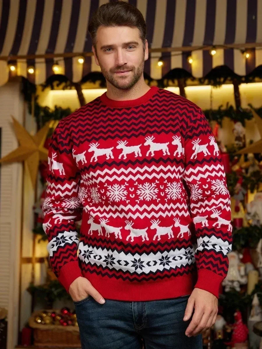 W&W Mode - Hässlicher Weihnachtspulli - Gemütlicher Strickpullover im skandinavischen Stil