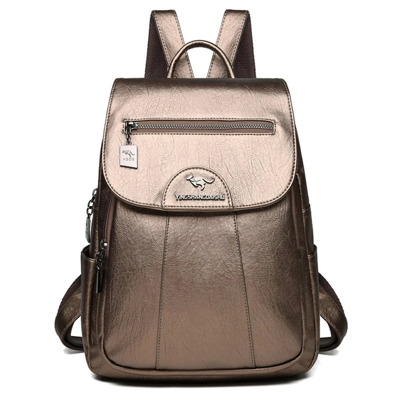 W&W Mode | Diebstahlsicherer Lederrucksack Mit Großem Fassungsvermögen Für Damen