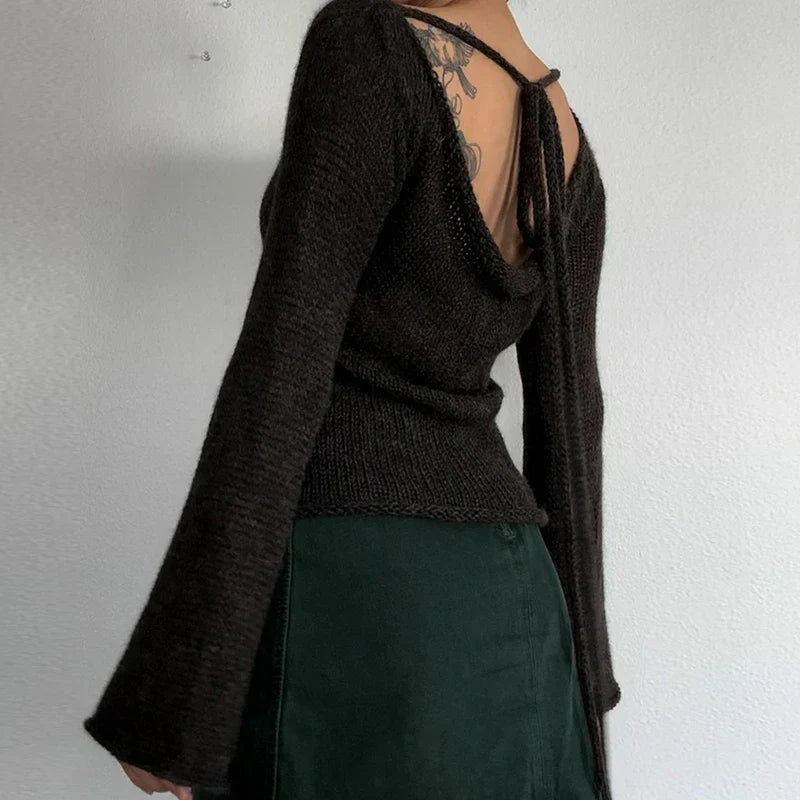 W&W Mode | Lockerer Strickpullover mit Glockenärmeln