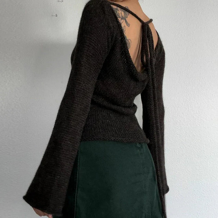 W&W Mode | Lockerer Strickpullover mit Glockenärmeln