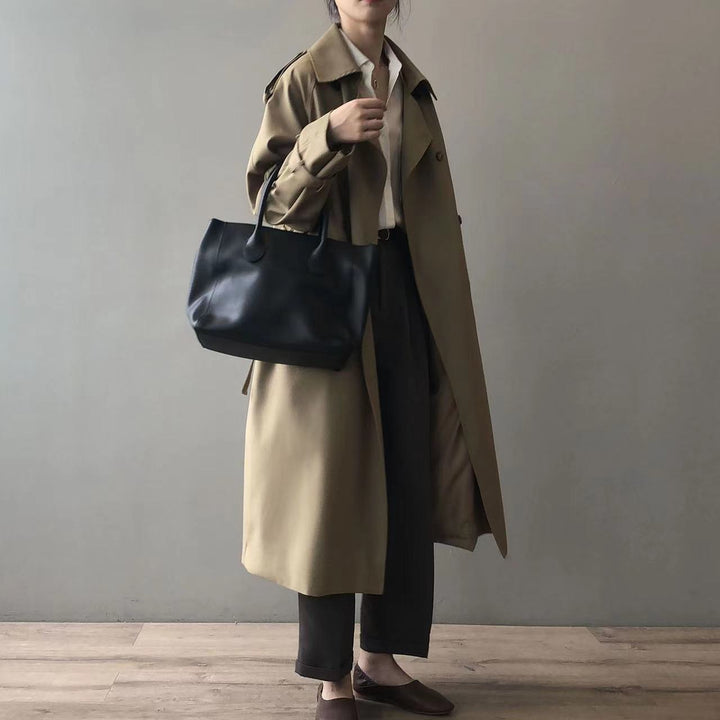Damen Trenchcoat mit Oversize-Schnitt und doppelreihigem Verschluss