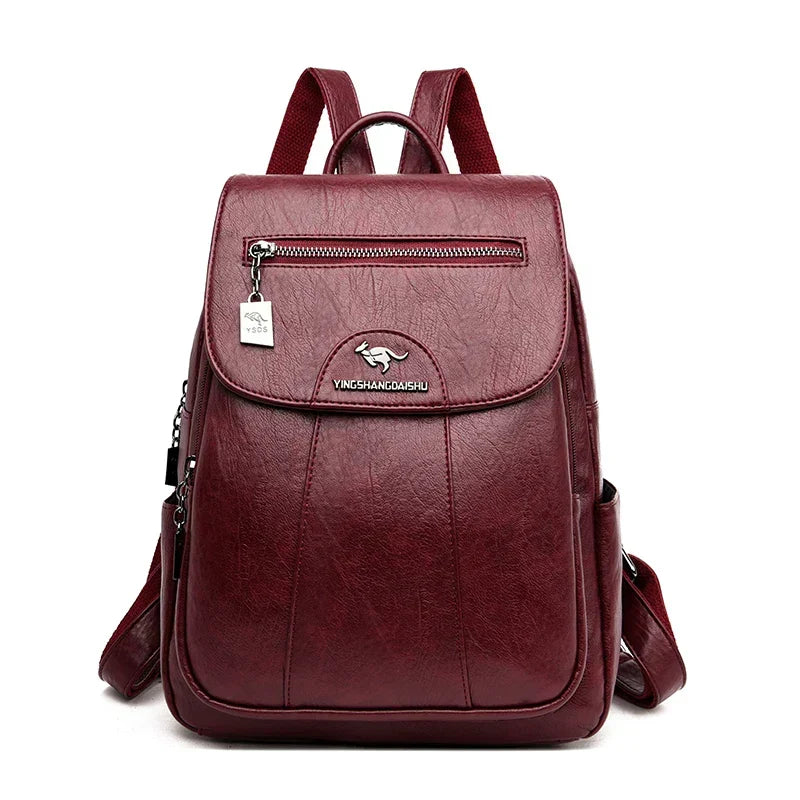 W&W Mode | Großer Leder Rucksack Mit Diebstahlschutz Für Damen
