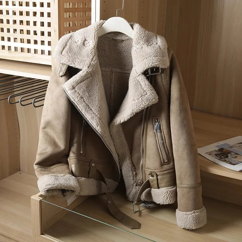 W&W Mode - Dicke Warme Wildlederjacke