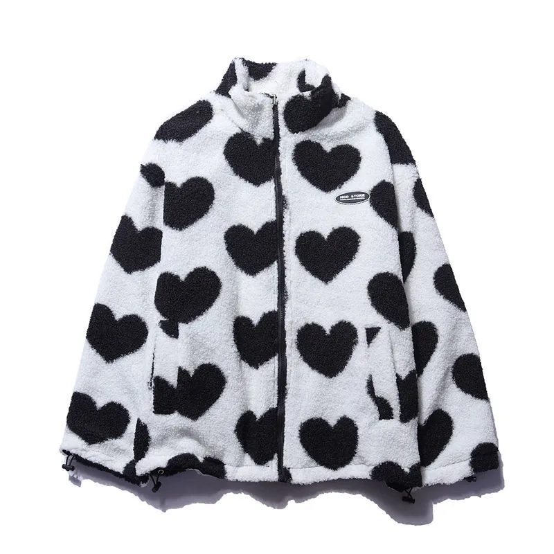 W&W Mode | Wendbare Herz Fleecejacke