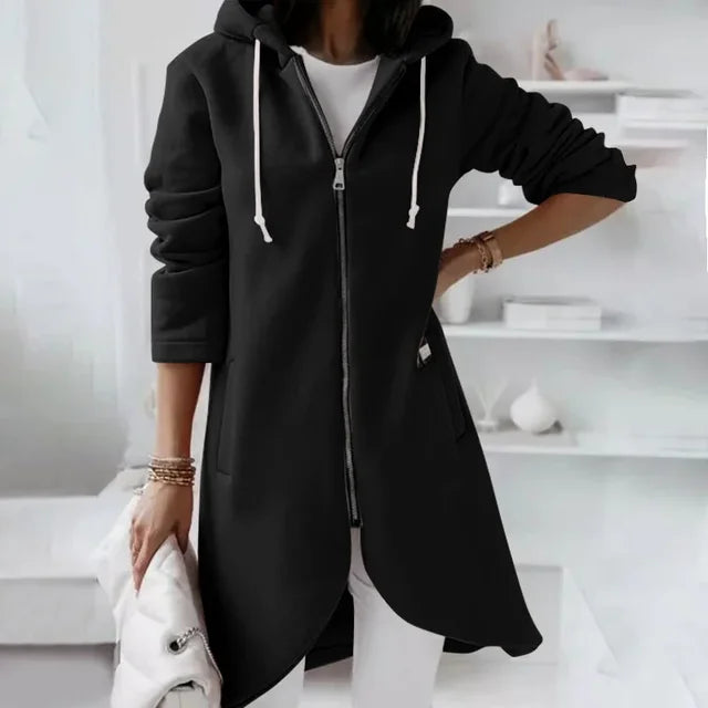 W&W Mode | Kapuzenstrickjacke mit geschwungenem Saum