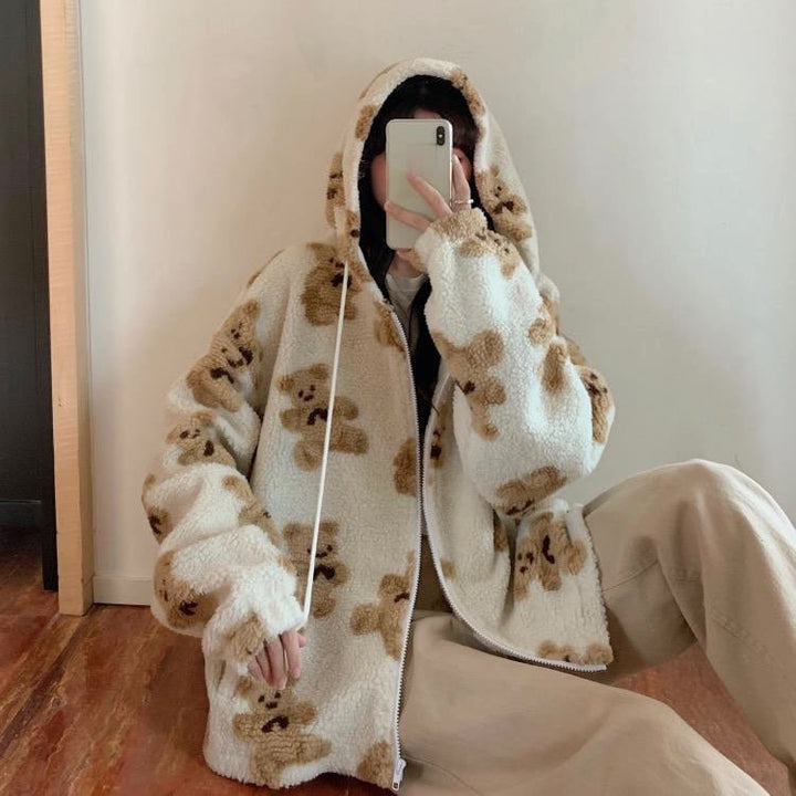 Harajuku Teddybär Plüsch Hoodie