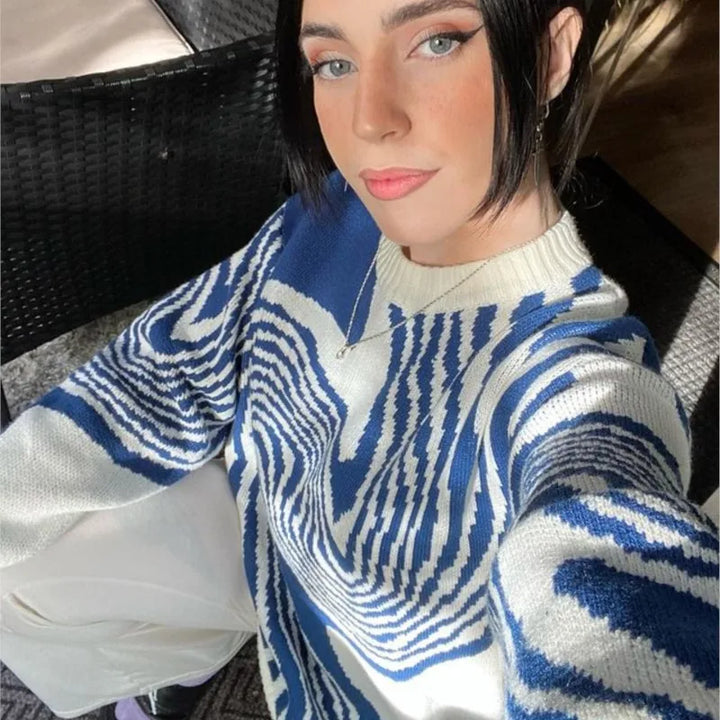 Unisex-Strickpullover im Vintage-Stil aus Baumwollstrick