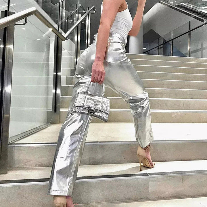 W&W Mode - Silberne Metallic-Hose