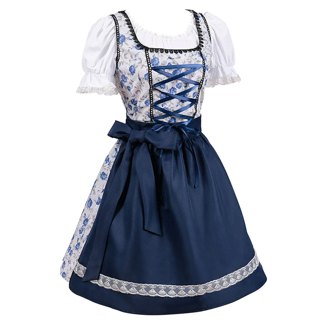 W&W Mode | Kurzärmelig Spitze Oktoberfest Kleid mit Schürze