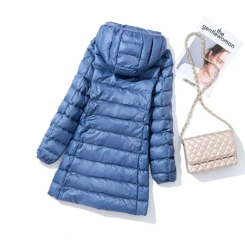 W&W Mode - Damen tragbarer Puffer-Mantel mit abnehmbarer Kapuze