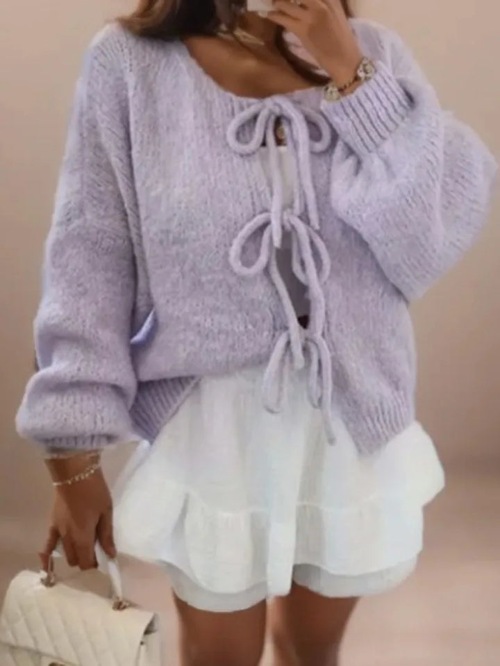 W&W Mode | Strickcardigan mit Schleifenverschluss für Damen