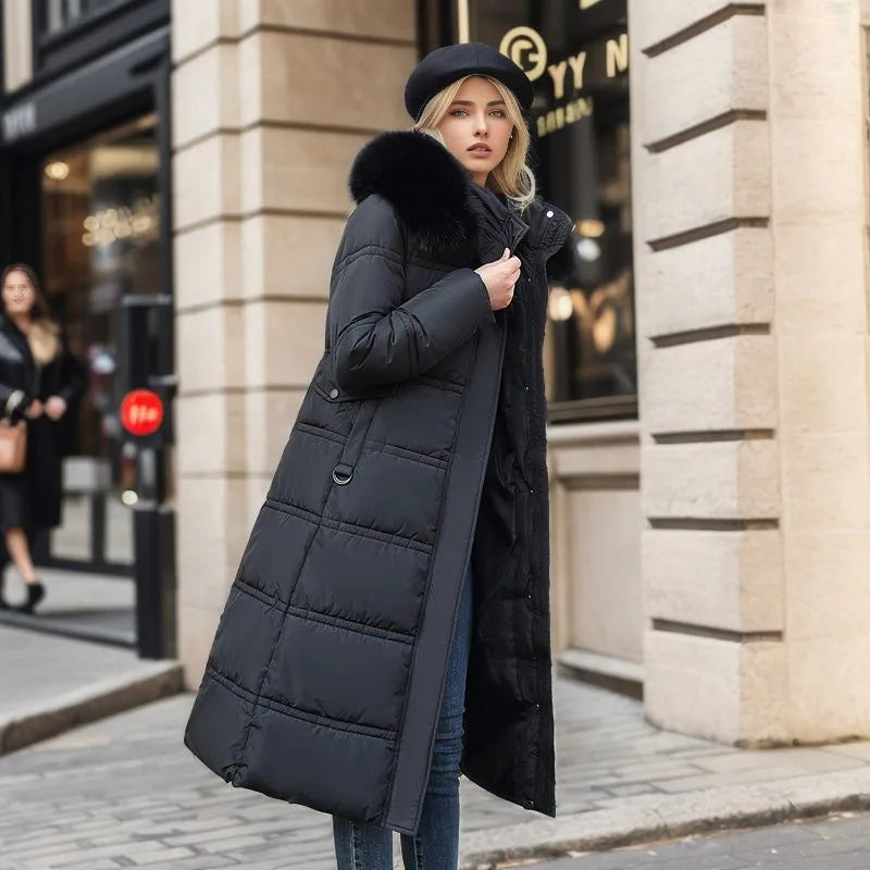 W&W Mode - Winterjacke mit Fellkragen und Gürtel