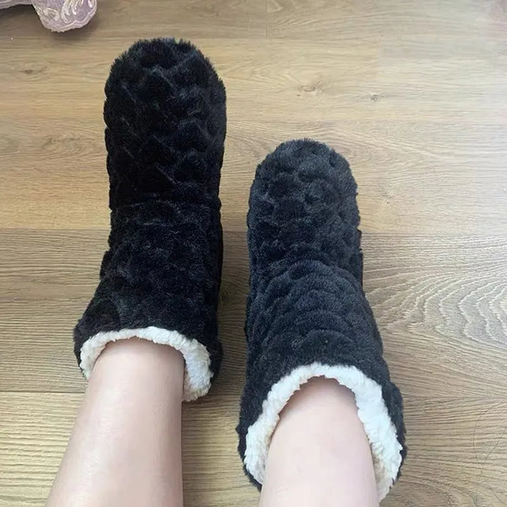 W&W Mode | Plüsch Hausschuh - gemütliche Fleece-Pantoffeln