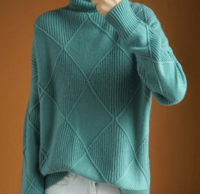 W&W Mode | ARGYLE ROLLNECK-PULLOVER