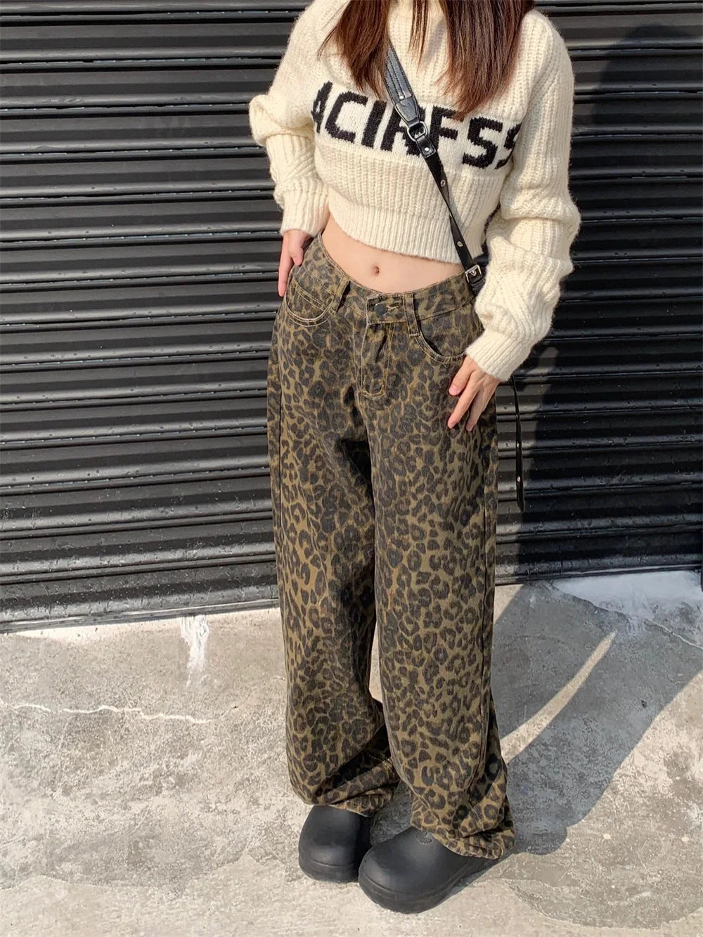 W&W Mode | Modische Leopardenmuster Jeans Für Damen