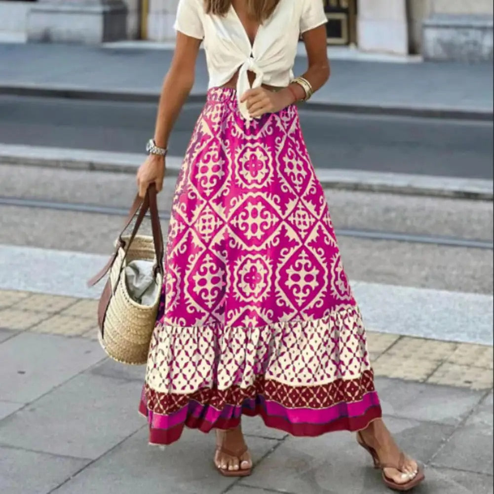 W&W Mode | Boho Print Maxi Rock für Damen