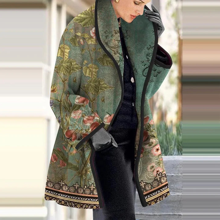 Damen Kimono-Mantel mit floralem Jacquard-Muster und lockerer Passform